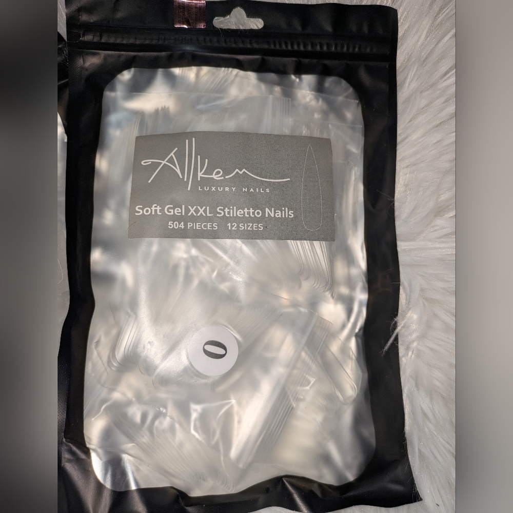 Allkem Luxury Nails Soft Gel XXL Stiletto Nails 2 Bags Of 504 Pieces 12 Sizes - Picture 3 of 9
